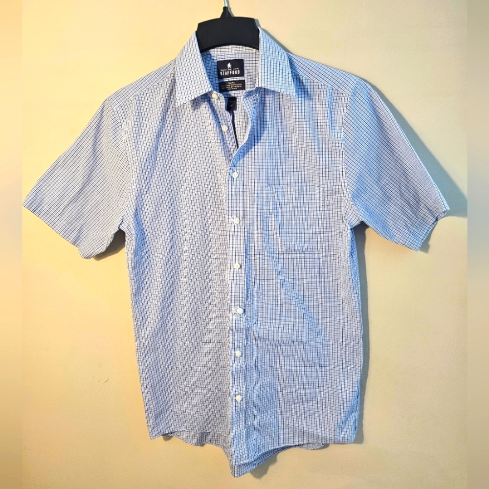 Stafford Blue Checkered Men's Shirt